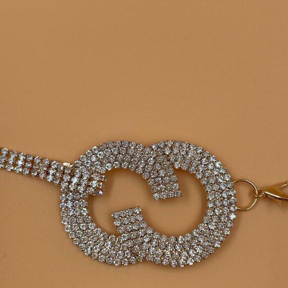 Women’s Rhinestone Chain Belt w/ Double C Style Buckle NWT - Picture 4 of 8